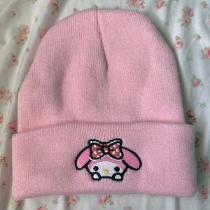 sanrio my melody embroidered beanie